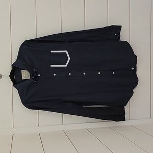 FIVE FOUR Nick Wooster XL 42-44 navy button down with outlined pocket